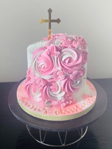 Ombre Rosette Cascade Cake