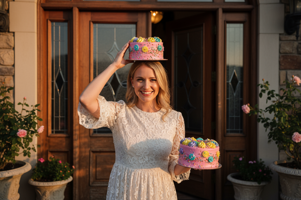 LET HER PUT CAKE ON HER HEAD